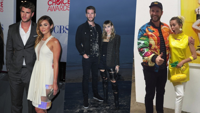 Transformasi gaya Miley Cyrus dan Liam Hemsworth. Foto: ROBYN BECK / AFP, Valerie MACON / AFP, @mileyandliamhems/ Instagram
