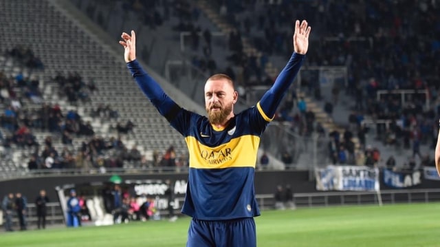 Daniele De Rossi mencetak gol pada laga debutnya untuk Boca Juniors. Foto: Dok. Club Atletico Boca Juniors