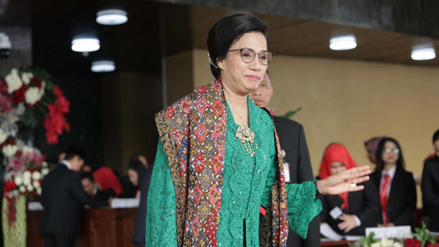 Menteri Keuangan Sri Mulyani saat hadiri Sidang Tahunan MPR di Kompleks Parlemen, Senayan, Jakarta, Jumat (16/8). Foto: Helmi Afandi/kumparan