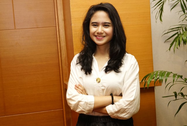 Tissa Biani saat hadir di Meet and Great film Makmum di Blok m Square, Jakarta, Jumat, (16/8). Foto: Ronny