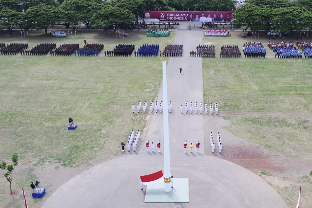 Peringatan HUT ke-74 RI di Lapangan Blang Padang, Banda Aceh. Foto: Abdul Hadi/acehkini