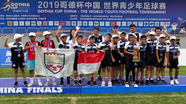 Tim U-11 Asiana Soccer School juara Gothia Cup 2019. Foto: Ferry Adi/kumparan