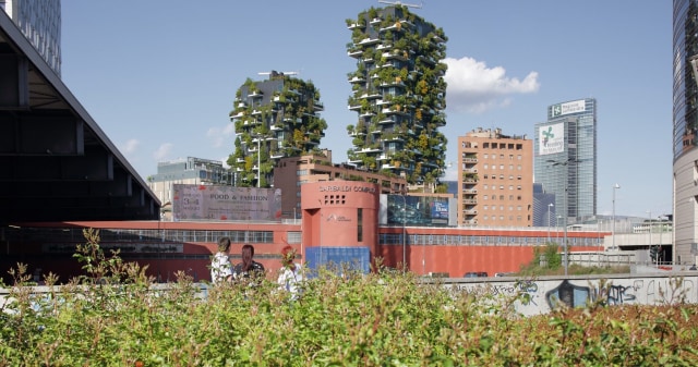 Ilustrasi hutan vertikal di Italia Foto: Dok. Stefano Boeri Architetti