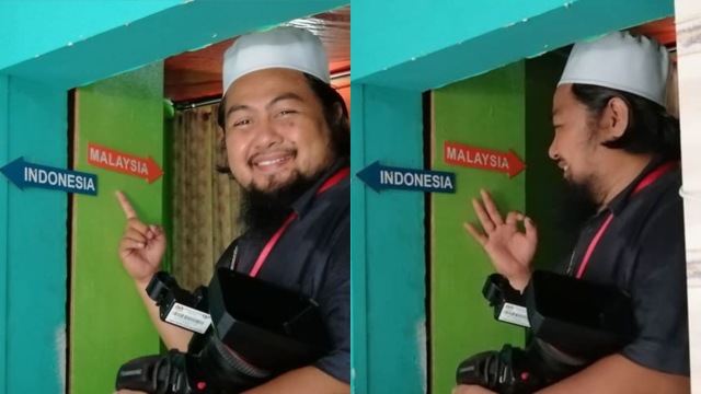 Rumah unik di perbatasan, ruang tamu di Indonesia dan dapur di Malaysia. Foto: Tangkapan layar Google Maps
