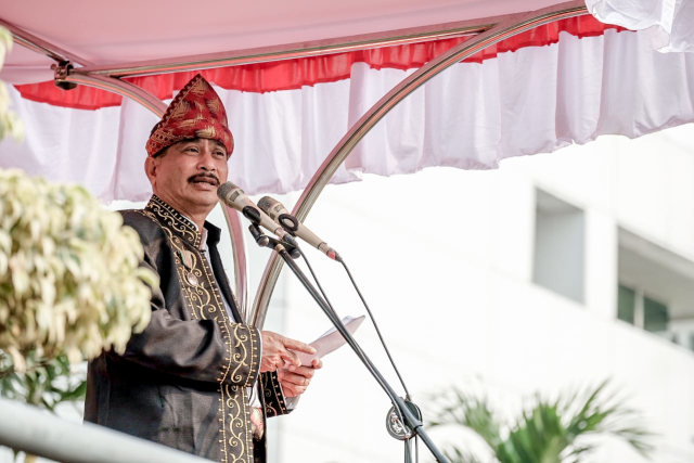 `Menpar Arief Yahya saat upacara HUT ke-74 RI di Gedung Sapta Pesona Foto: Dok. Kementerian Pariwisata