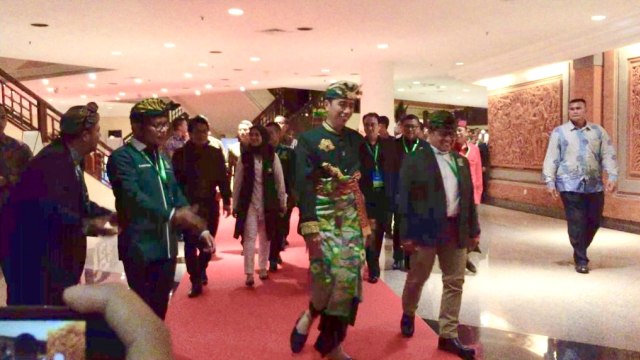 Presiden Joko Widodo tiba di lokasi Muktamar V PKB di Bali. Foto: Denita BR Matondang/kumparan