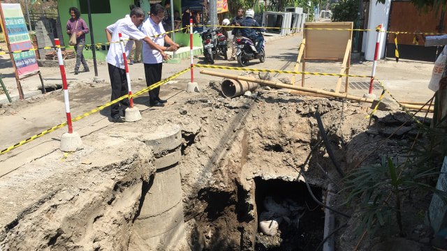 Proyek rehabilitasi Saluran Air Hujan di Babaran, Kota Yogyakarta. Foto: Arfiansyah Panji/kumparan