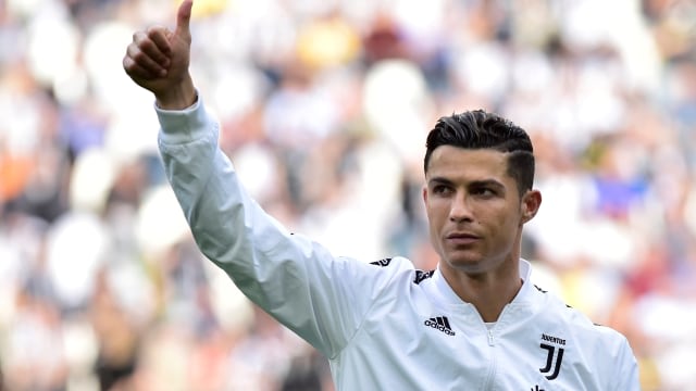 Pemain Juventus, Cristiano Ronaldo, saat pertandingan melawan Fiorentina. Foto: REUTERS