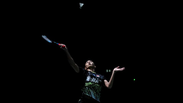Pebulu tangkis Indonesia, Jonatan Christie. Foto: ANTARA FOTO/Hafidz Mubarak
