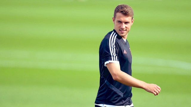 Aaron Ramsey mengikuti sesi latihan Juventus. Foto: Twitter/Aaron Ramsey