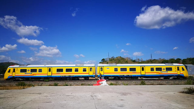 Gerbong kereta inspeksi rel di Stasiun Tanete Rilau. (Foto: Wicaksono)