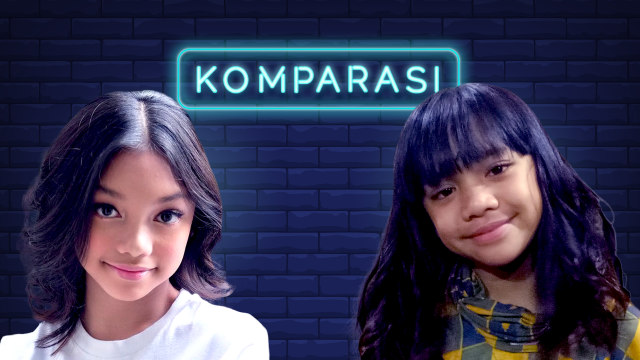 Membandingkan artis cilik kakak beradik, Naura dan Neona. Foto: Infografik: Basith Subastian/kumparan.