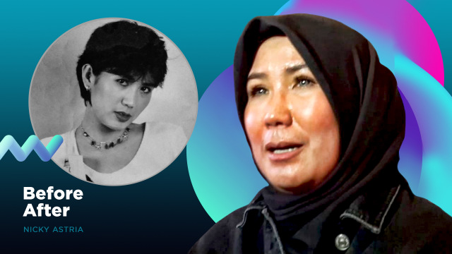 Perubahan penampilan Nicky Astria dulu dan sekarang. Foto: Infografik: Basith Subastian/kumparan.