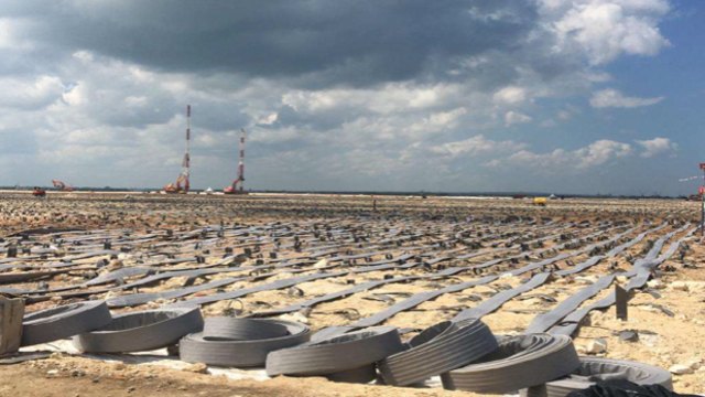 Pematangan lahan yang akan jadi lokasi smelter PT Freeport Indonesia di Gresik. Foto: Dok. PT Freeport Indonesia