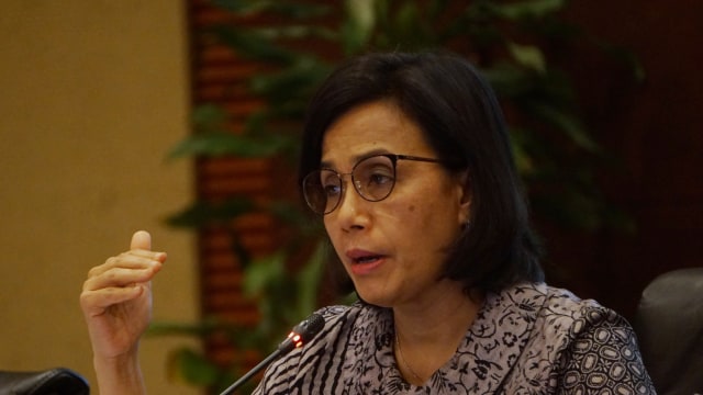 Menteri Keuangan, Sri Mulyani memberikan keterangan pers terkait APBN Kinerja dan Fakta (Kita) Agustus 2019 di Kantor Kemenkeu. Foto: Fanny Kusumawardhani/kumparan