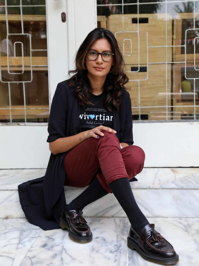 Pemain film Twivortiare Raihaanun Soeriaatmadja saat berkunjung ke kantor kumparan. Foto: Melly Meiliani/kumparan