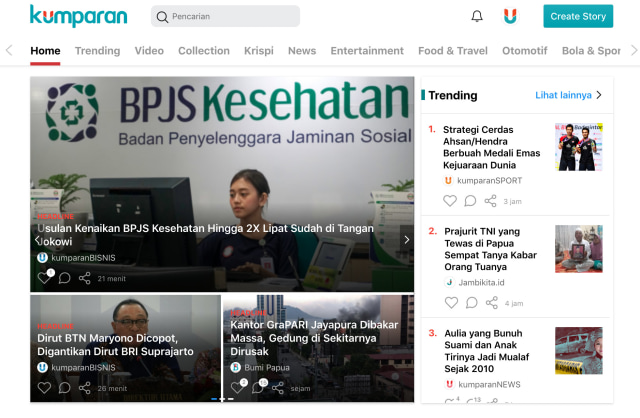 Tampilan baru desktop kumparan.