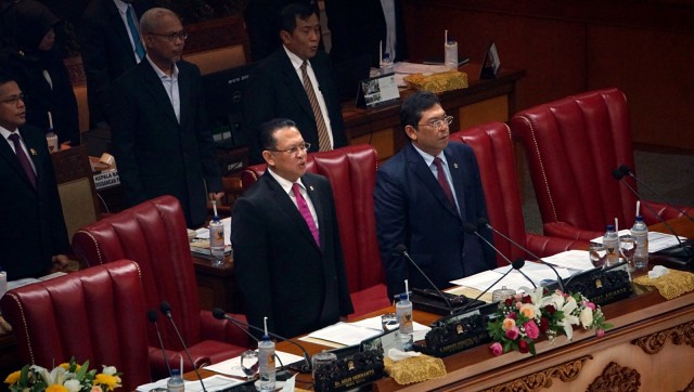 Ketua DPR RI, Bambang Soesatyo dan Wakil Ketua DPR RI, Utut Adiyanto pimpin Rapat Paripurna DPR RI di Kompleks Parlemen, Jakarta, Kamis (5/9). Foto: Fanny Kusumawardhani/kumparan