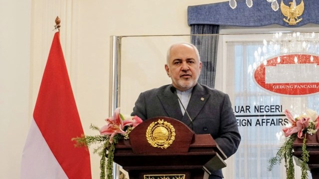 Menteri Luar Negeri Iran, Javad Zarif, di Gedung Pancasila, Kemenlu, Jakarta. Foto: Nugroho Sejati/kumparan 