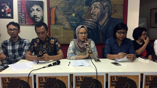 Peringatan 15 tahun terbunuhnya Munir di kantor KontraS. Foto: Abyan Faisal Putratama/kumparan