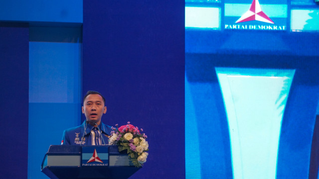 Ketua Fraksi Demokrat Edhie Baskoro Yudhoyono membuka acara Pembekalan Anggota Legislatif DPR hingga DPRD kabupaten/kota periode 2019-2024 Partai Demokrat. Foto: Fanny Kusumawardhani/kumparan