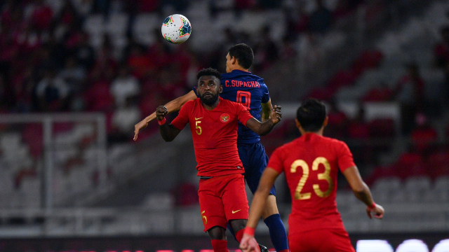Timnas Indonesia ketika bertanding di Stadion Utama Gelora Bung Karno (GBK), Senayan, Jakarta, Selasa (10/9/2019). Foto: ANTARA FOTO/Nova Wahyudi