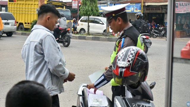 Satuan Polisi Lalulintas (Satlantas) Polres Bireuen, Aceh menjaring 1.476 pengendara yang melanggar lalu lintas selama operasi Patuh Rencong 2019. Foto: Dok. Satlantas Polres Bireuen, Aceh