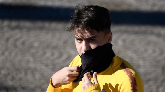 Cengiz Uender dalam sebuah sesi latihan bersama Roma. Foto: AFP/Filippo Monteforte