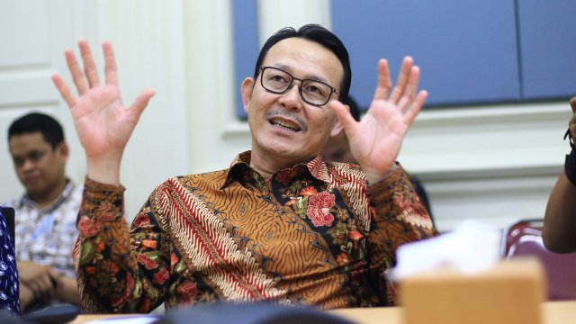 Dirut BPJS Kesehatan, Fachmi Idris saat melakukan kunjungan ke kantor kumparan. Foto: Fitra Andrianto/kumparan