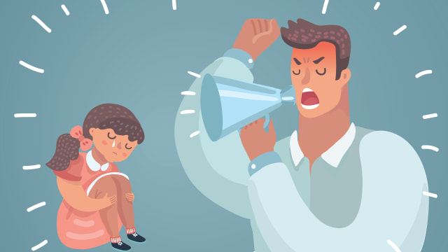 Ilustrasi ayah berteriak pada anak. Foto: Shutterstock