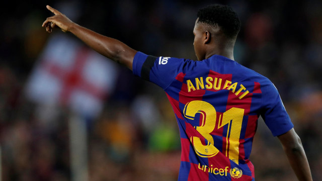 Ansu Fati kembali memberi bukti. Foto: Reuters/Albert Gea