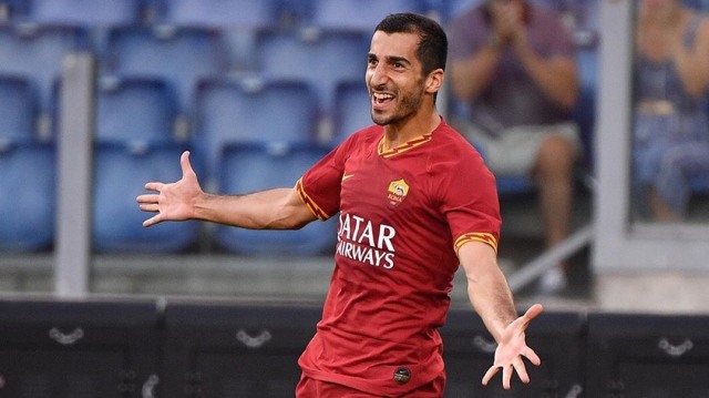 Henrikh Mkhitaryan merayakan gol pertamanya untuk Roma. Foto: Associazione Sportiva Roma