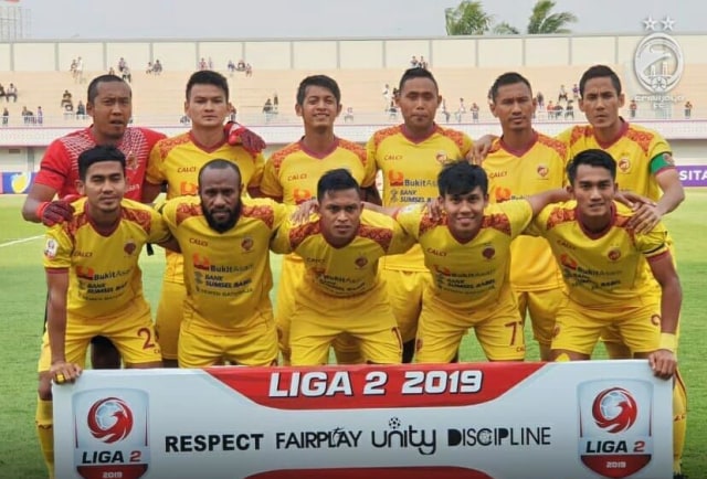 Skuat Sriwijaya FC saat pertandingan menghadapi Persita Tangerang pekan lalu. (Foto: Instagram KitoSriwijayaFC)