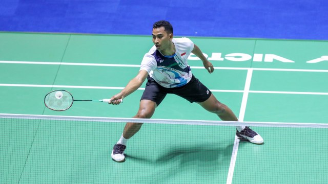 Tunggal putra Indonesia, Tommy Sugiarto, di China Terbuka 2019. Foto: Dok. PBSI