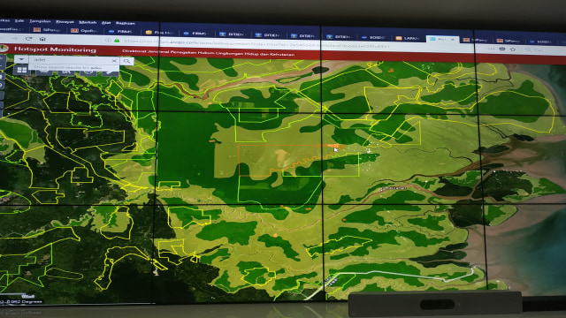 Peta titik api per 20 Sept di area lahan gambut di Riau. Foto: Rina Nurjanah/kumparan