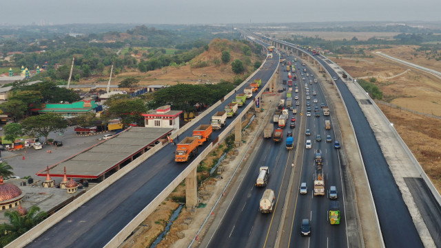 Foto udara Tol Layang Jakarta-Cikampek II. Foto: Jamal Ramadhan/kumparan
