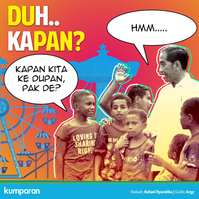 100 Murid SD Papua Tagih Janji Jokowi Diajak Berlibur ke Dufan Foto: Argy Pradypta