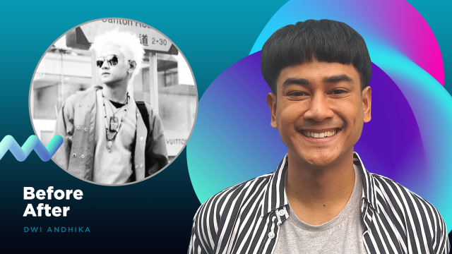 Perubahan gaya rambut Dwi Andhika Foto: Infografik: Sabryna Putri Muviola/kumparan
