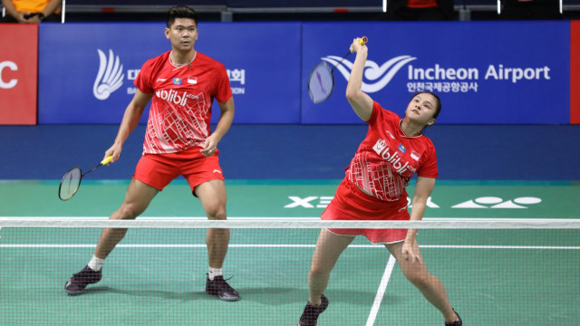 Praveen Jordan/Melati Daeva Oktaviani di Korea Terbuka 2019. Foto: Dok. PBSI
