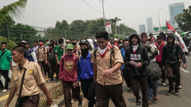 Demo massa STM selesai, aksi hanya beberapa menit. Foto: Jamal Ramadhan/kumparan