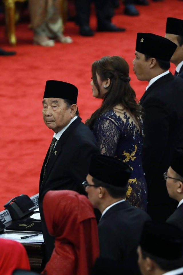 Anggota DPR Tertua Abdul Wahab saat pelantikan anggota DPR di Kompleks Parlemen, Senayan, Jakarta Selasa (1/10/2019). Foto: Fanny Kusumawardhani/kumparan