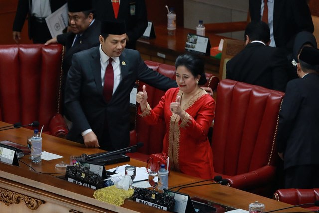 Ketua DPR RI, Puan Maharani, usai resmi dilantik. Foto: Fanny Kusumawardhani/kumparan