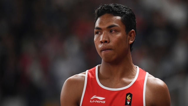 Lalu Zohri gagal berbicara banyak di Kejuaraan Dunia Atletik. Foto: AFP/Jewel Samad