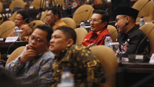 Fadel Muhammad saat mengikuti rapat pleno pemilihan perwakilan DPD RI untuk masuk ke bursa pemilihan Ketua MPR RI periode 2019-2024 di Gedung Nusantara V, Jakarta, Selasa (2/9). Foto: Fanny Kusumawardhani/kumparan