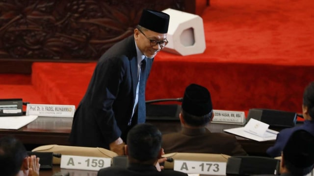 Zulkifli Hasan menghadiri Sidang Paripurna MPR di di Gedung Nusantara, Komplek Parlemen, Jakarta. Foto: Fanny Kusumawardhani/kumparan