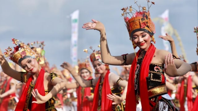 Pagelaran seni kolosal Banyuwangi, Gandrung Sewu. Foto: Dok. Pemkab Banyuwangi
