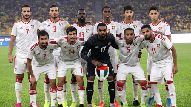Para pemain Uni Emirat Arab saat melawan Malaysia pada Pra-Piala Dunia 2022. Foto: Lim Heuy Teng/REUTERS