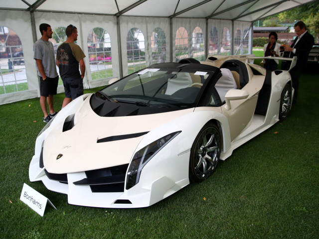 Lamborghini Veneno Roadster 2014 yang dilelang dengan nilai mencapai 8,3 juta dolar AS (sekitar Rp 117,5 miliar). Foto: Denis Balibouse/Reuters