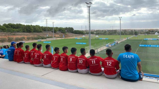 Latihan tim Indonesia jelang pertandingan Danone Nations Cup, pada Rabu (9/10/2019). Foto: Rossi Finza Noor/kumparan