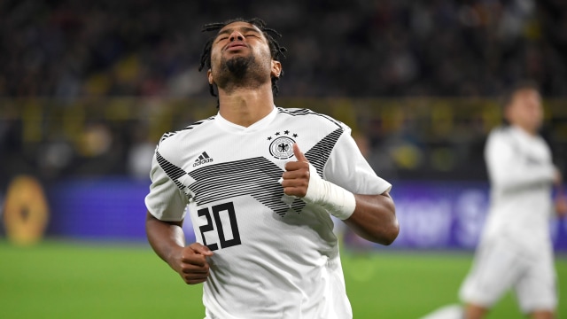 Serge Gnabry saat memperkuat Timnas Jerman. Foto: Ina FASSBENDER / AFP